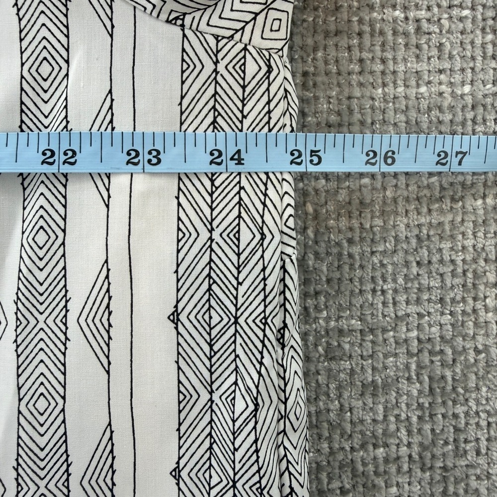 Roaman's Button Down Tunic Women 20W White Black Like New Geometric Print - Picture 7 of 9
